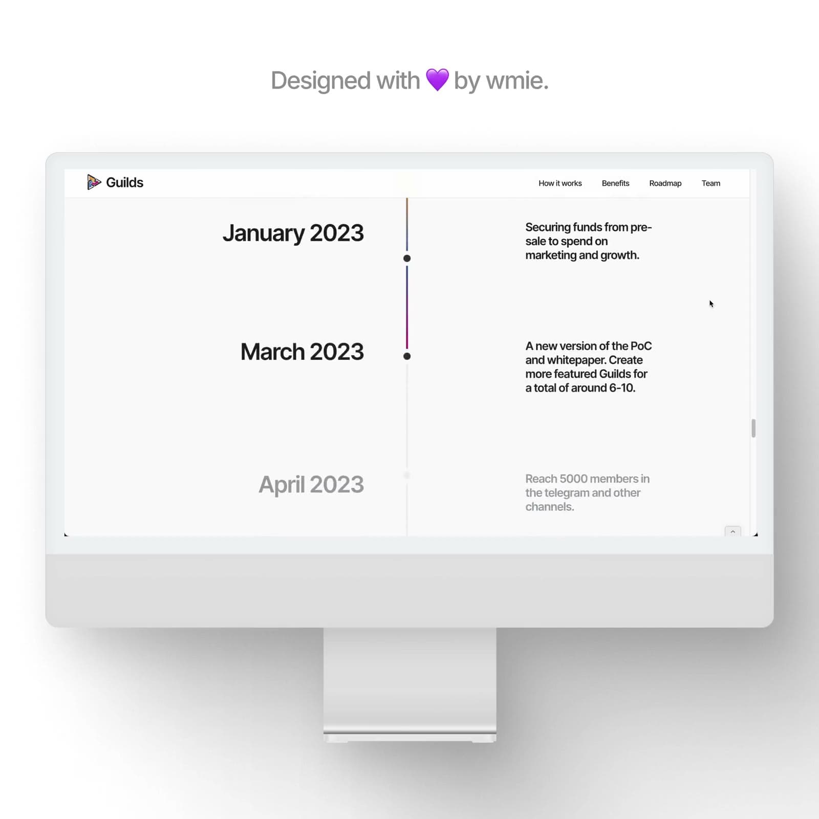 Animated roadmap of the Guilds website